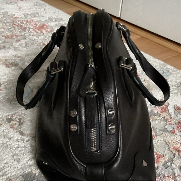 ‼️SOLD‼️Authentic Borbonese Black Leather Handbag - Picture 4 of 11